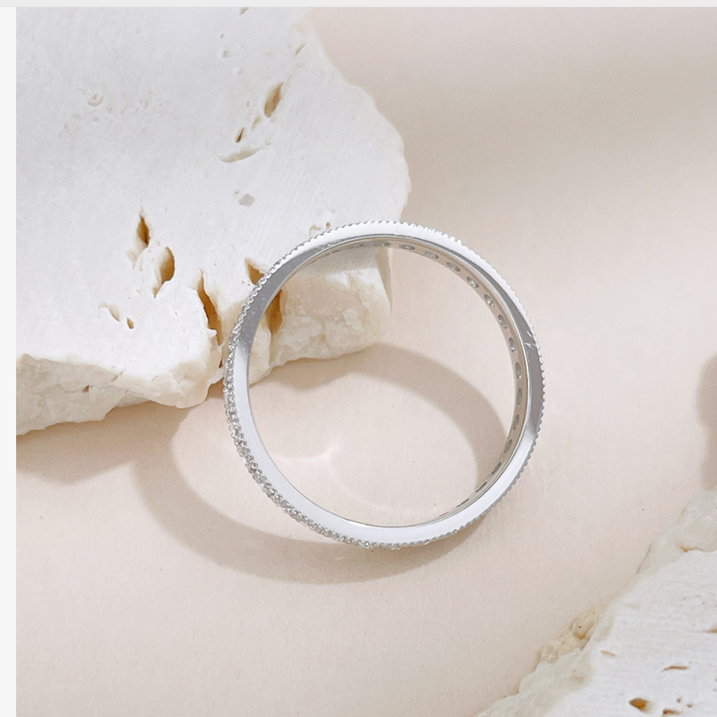 Round Diamond Full Eternity Stackable Ring