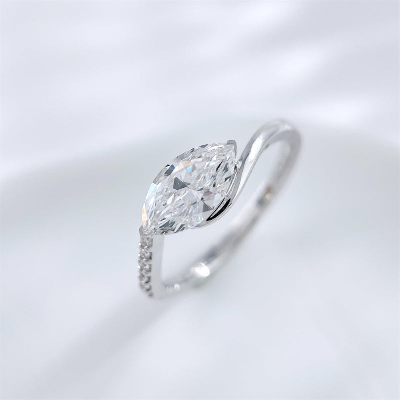 Marquise Cut Diamond Two-Prong Solitaire Ring