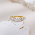Scattered lab grown diamond half-band stackable ring by Lune Diamond