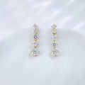 Graduating lab grown diamond line drop earrings by Lune Diamond