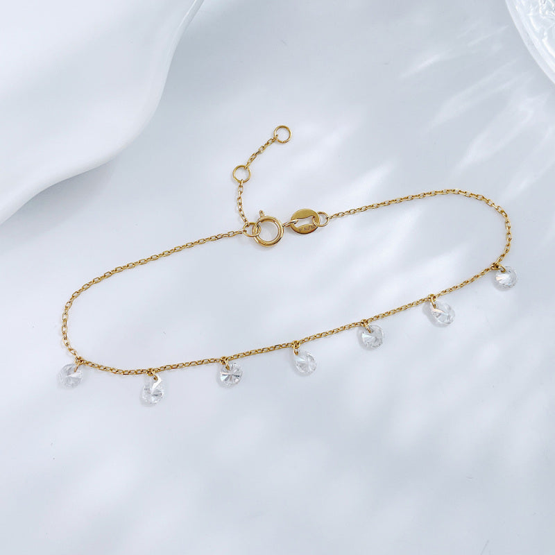 Bezel-Set Diamond Adjustable Chain Bracelet