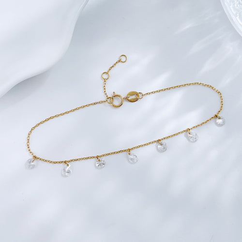 Bezel-Set Diamond Adjustable Chain Bracelet