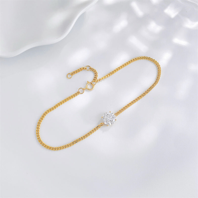 Round Diamond Adjustable Bolo Bracelet