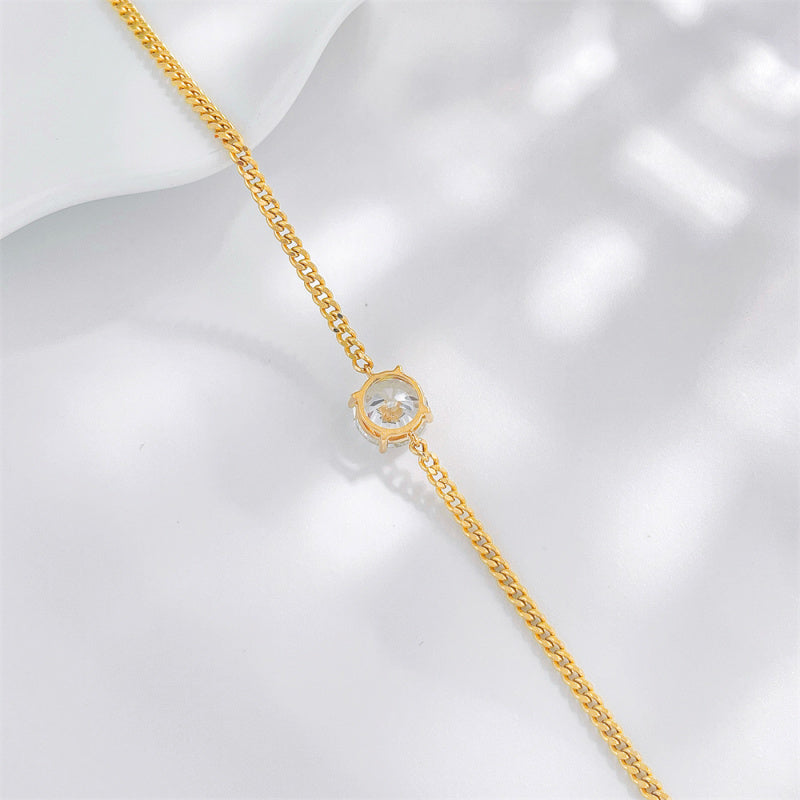 Round Diamond Adjustable Bolo Bracelet